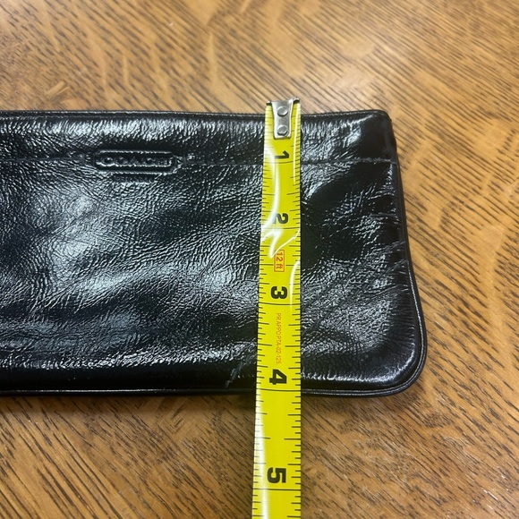 Vintage Coach Black Patent Leather Wristlet - Zipper Closure Wallet - Picture 9 of 10